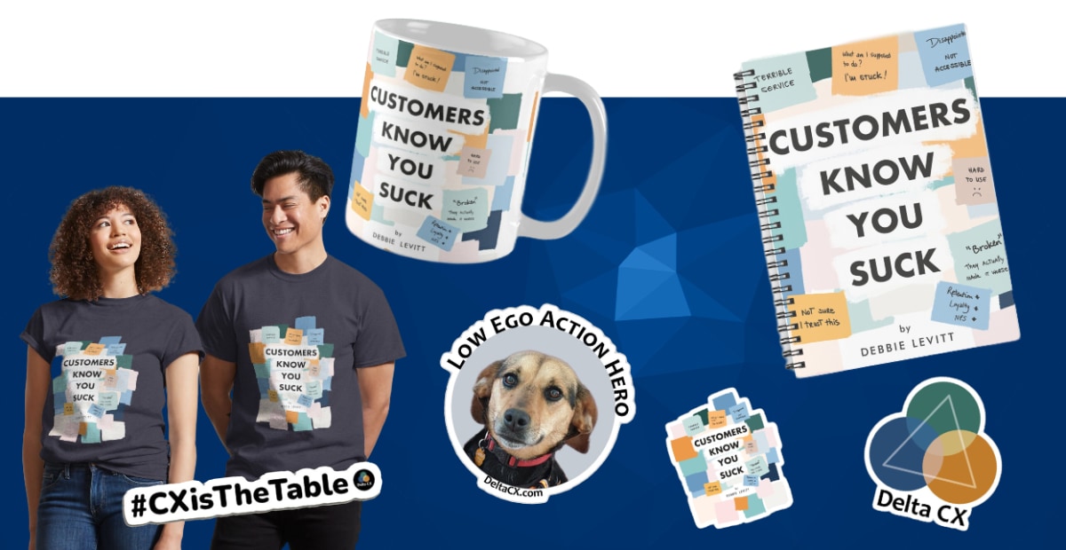 banner with merchandising items like t-shirts, stickers, mugs and a notepad